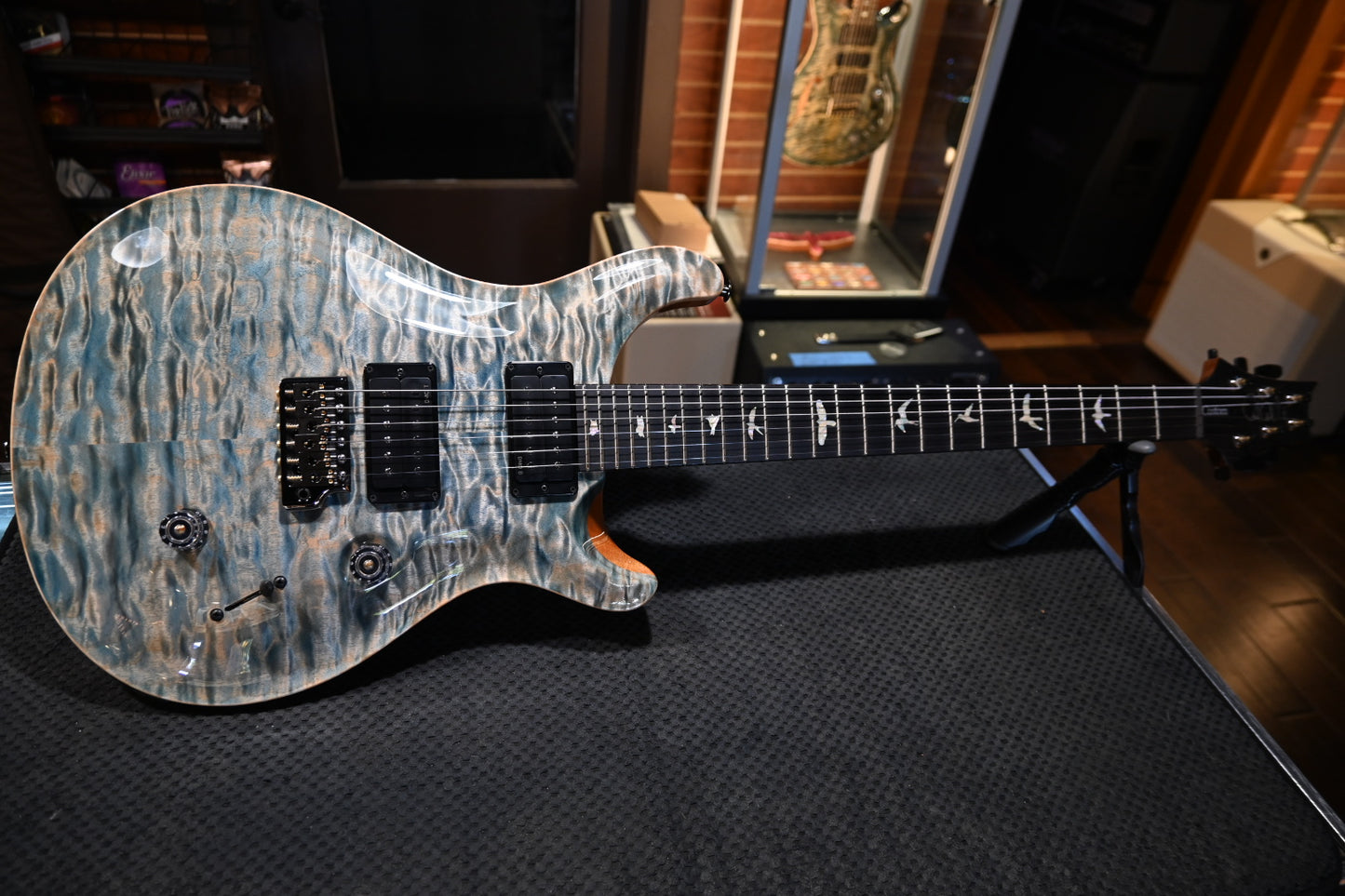 PRS Custom 24 Artist Grade Quilt Top Private Stock Color Limited Edition - Faded Indigo Guitar #5586