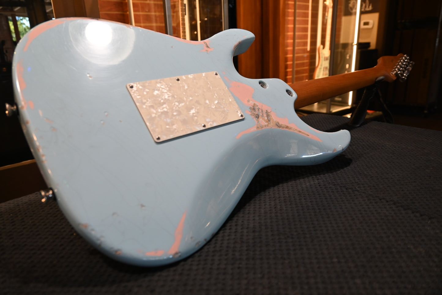 Tom Anderson Guardian Angel Player - Sonic Blue over Shell Pink Guitar #826A