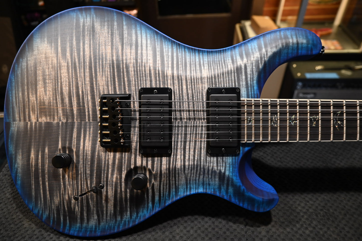 PRS Wood Library Holcomb 10-Top - Charcoal Blue Wrap Burst Satin Guitar #0435