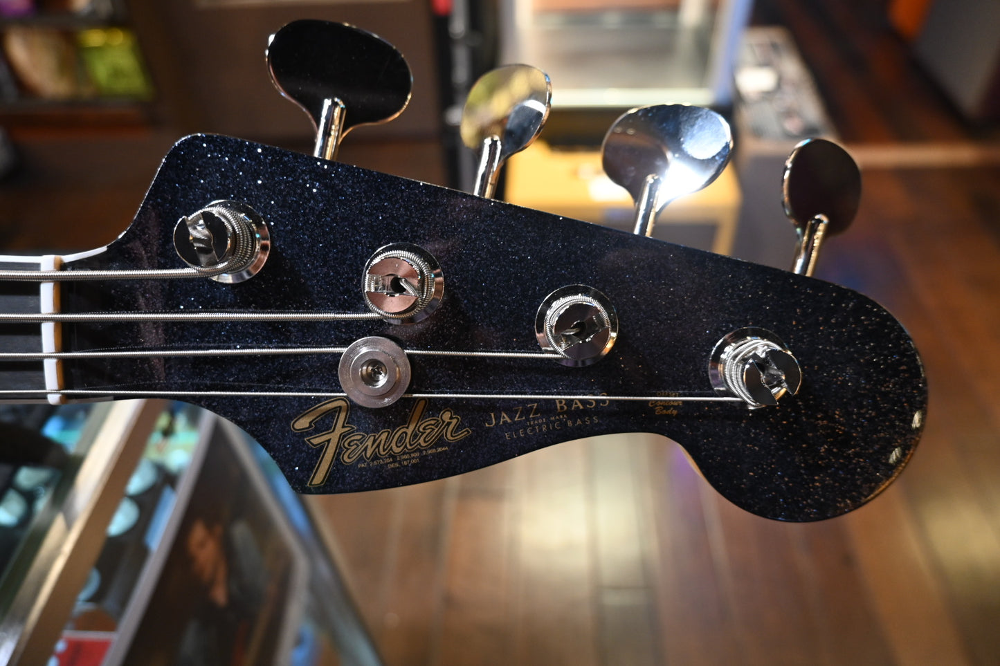 Fender LTD Gold Foil Jazz Bass - Black Sparkle Bass Guitar #8684 - Danville Music