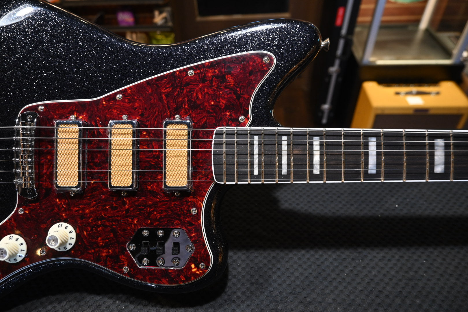 Fender LTD Foil Jazzmaster - Black Sparkle Guitar #6610 - Danville Music