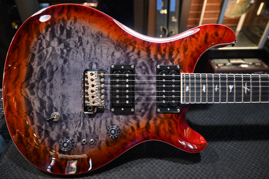 PRS SE Custom 24-08 Quilt - Charcoal Cherry Burst Guitar #6061