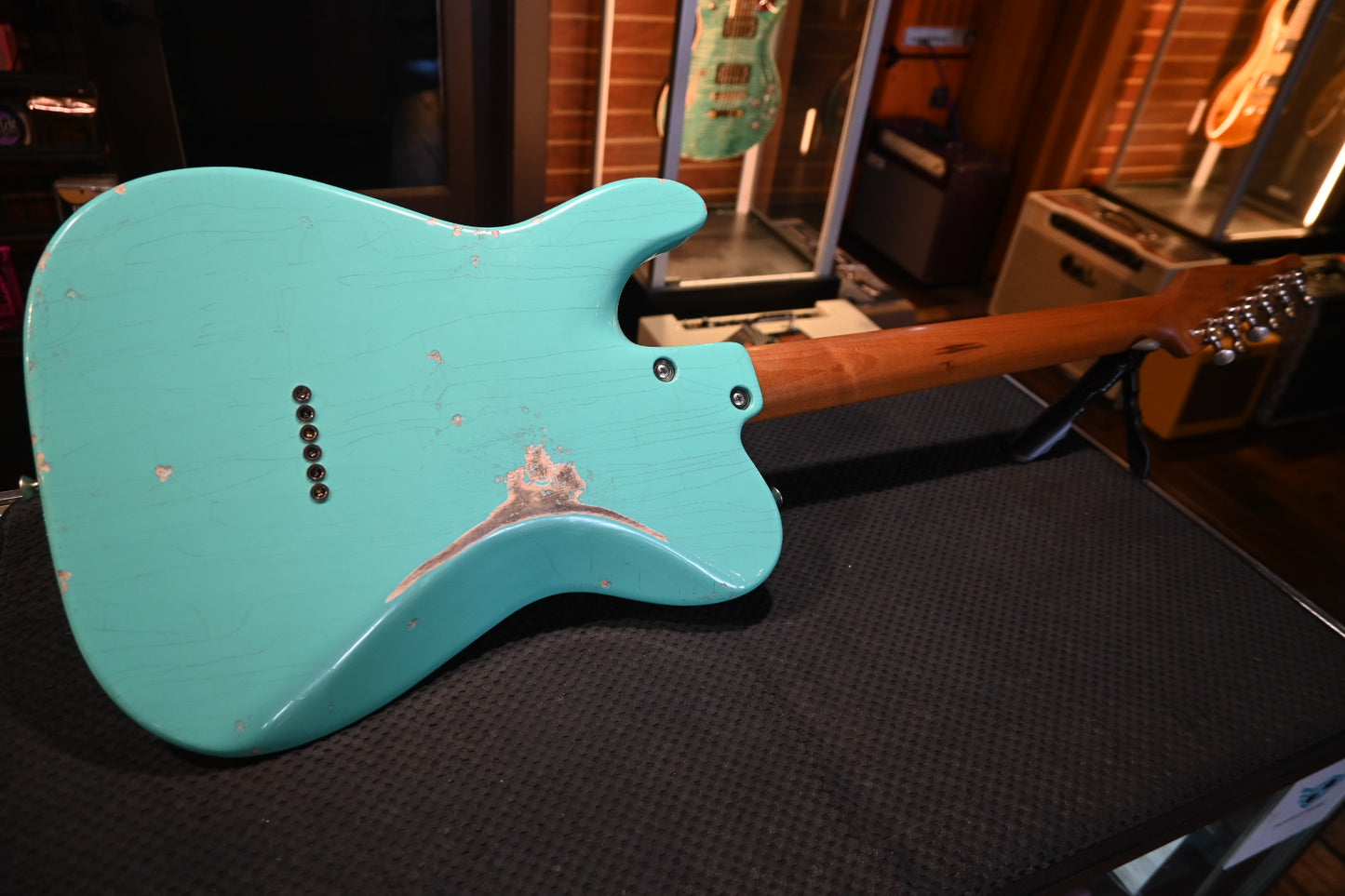 Tom Anderson T Icon In-Distress - Seafoam Green Guitar #725N - Danville Music