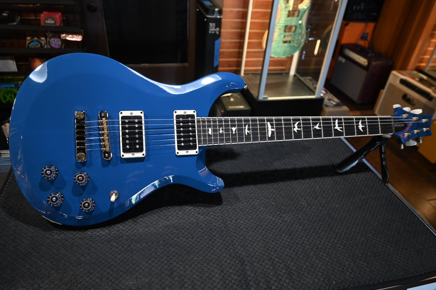 PRS Wood Library S2 McCarty 594 Thinline 85/15s and Ebony Board - Space Blue Guitar #5487 - Danville Music