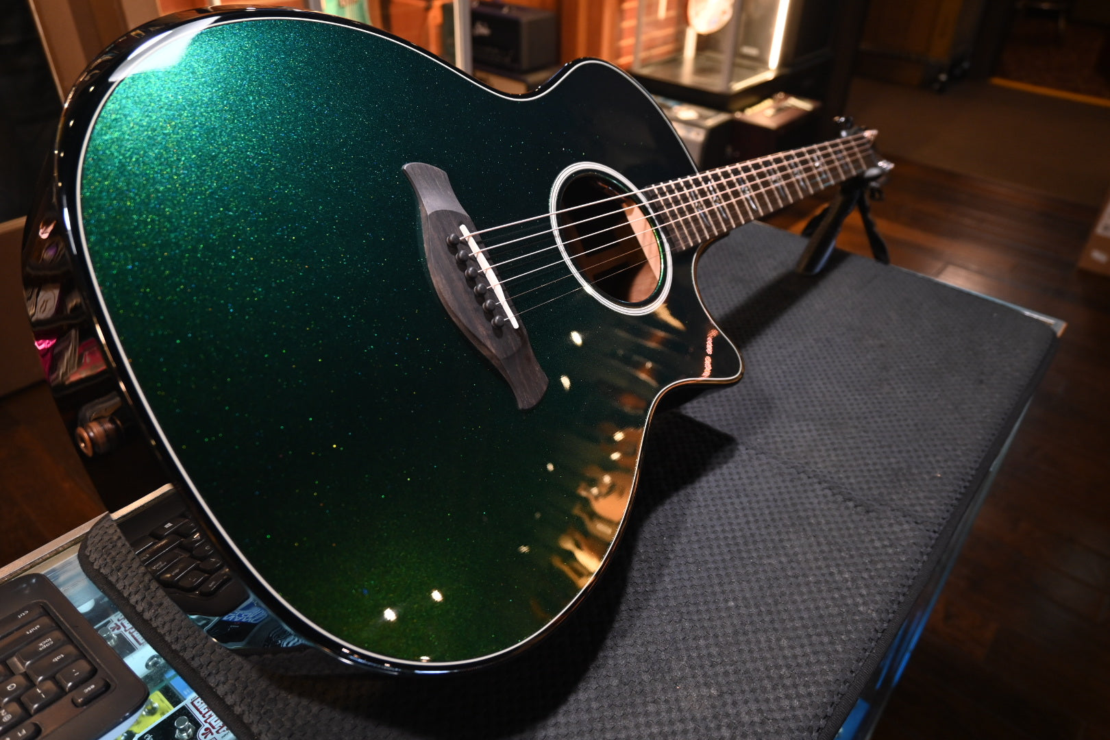 Taylor Custom GA Builder’s Edition Torrefied Spruce/Rosewood - Chroma Algae Guitar #5082 - Danville Music