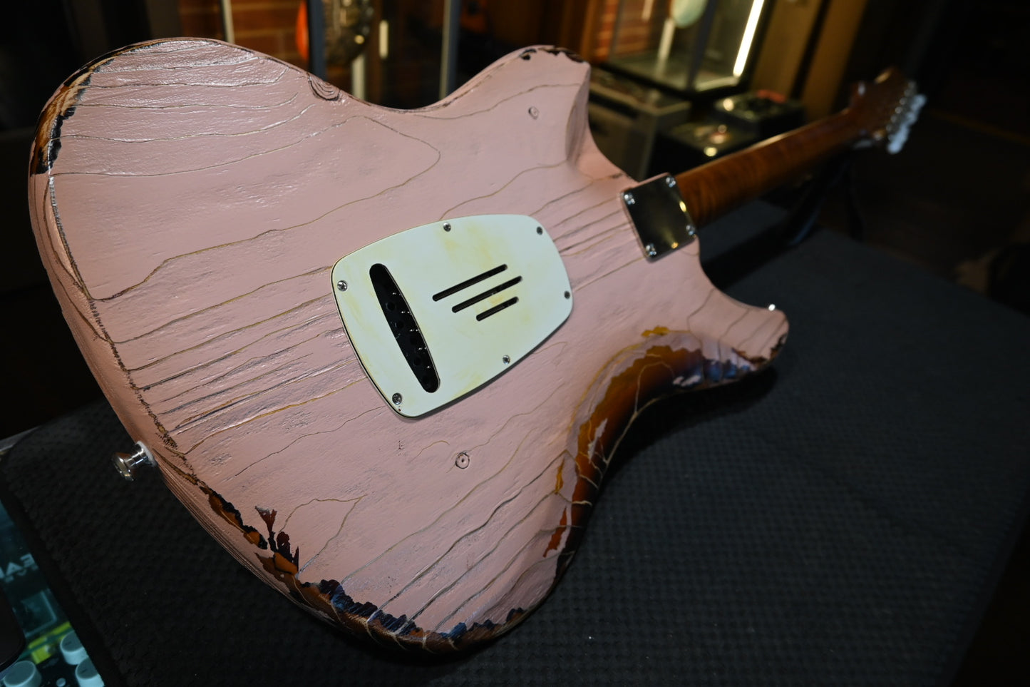 Kauer Electronliner 2026 - Weathered Shell Pink over 3-Tone Sunburst Guitar #157
