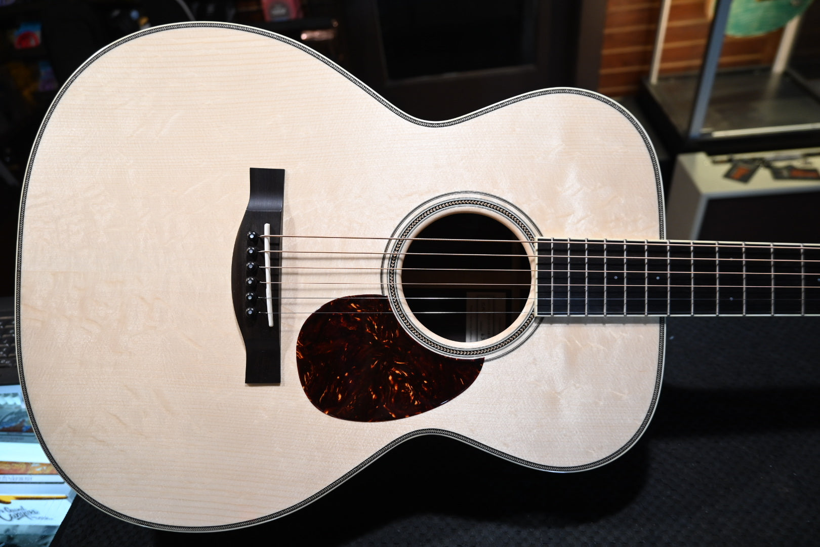Santa Cruz OM Bearclaw Moon Spruce/Rosewood Guitar #6368 - Danville Music