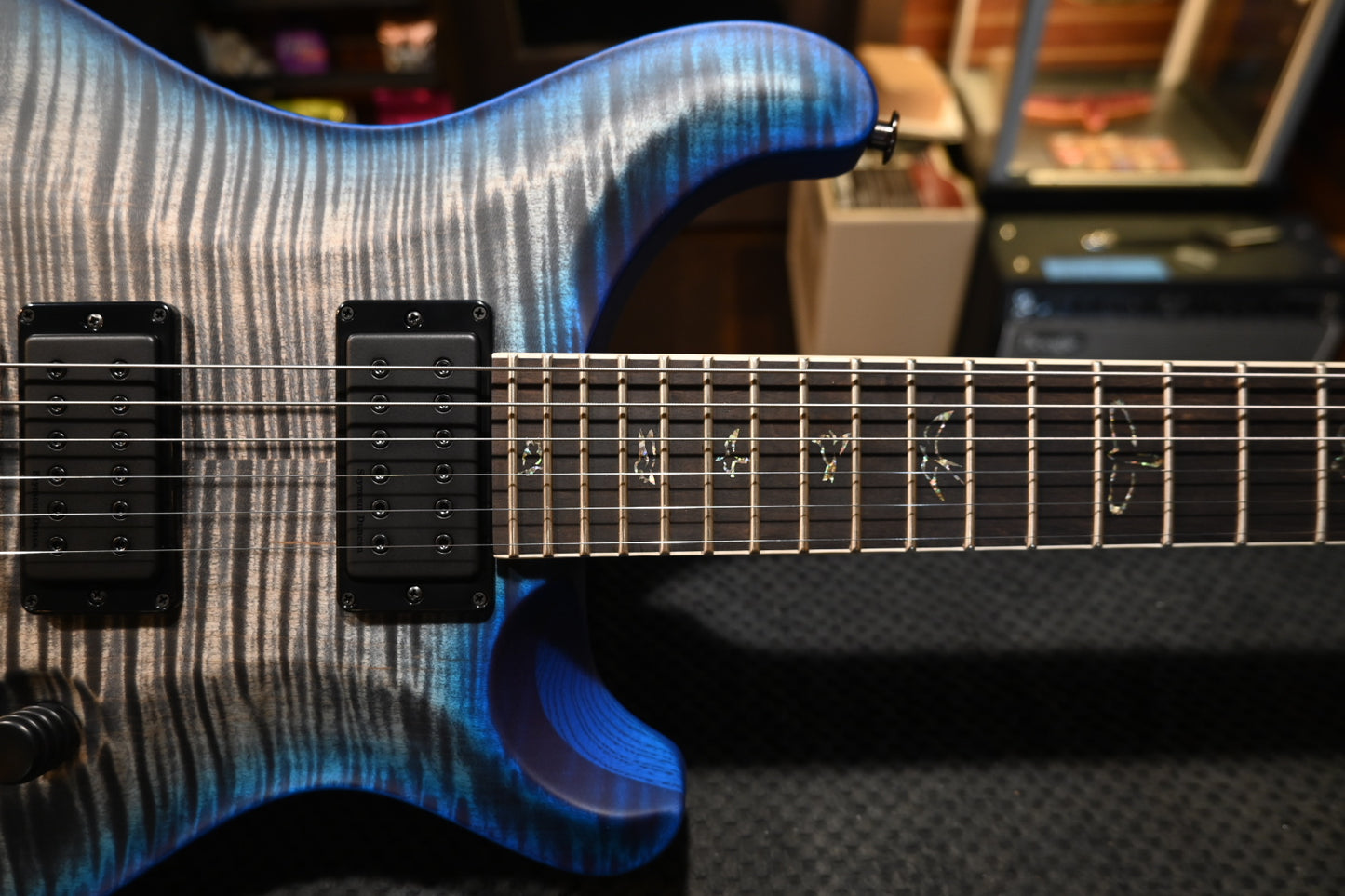 PRS Wood Library Holcomb 10-Top - Charcoal Blue Wrap Burst Satin Guitar #0435