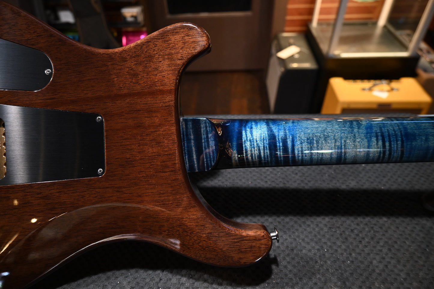 PRS Wood Library Custom 24-08 10-Top DMO Limited - Faded Blue Jean Brown Edge Burst Guitar #3696 - Danville Music