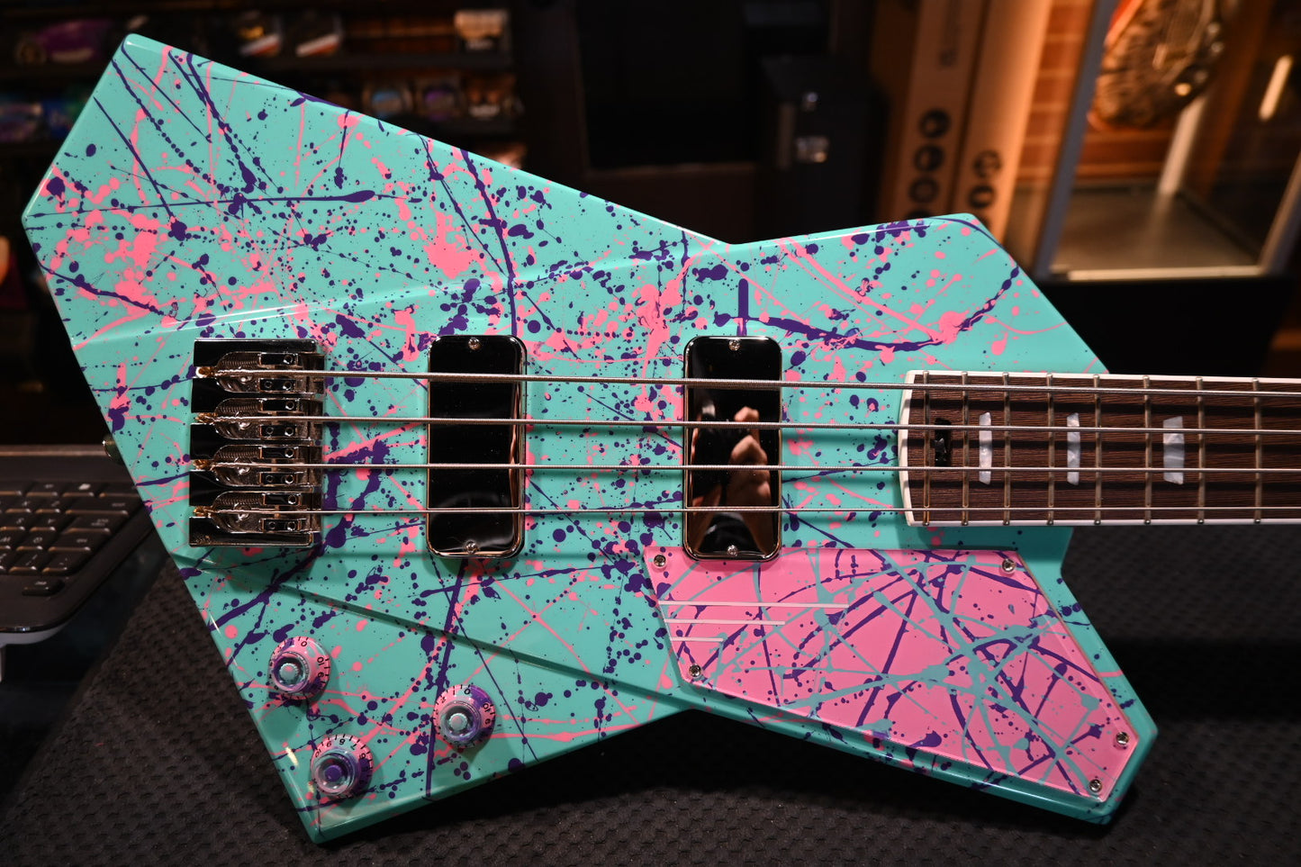 Kauer Draken NAMM Exclusive - Seafoam Splatter Guitar #004
