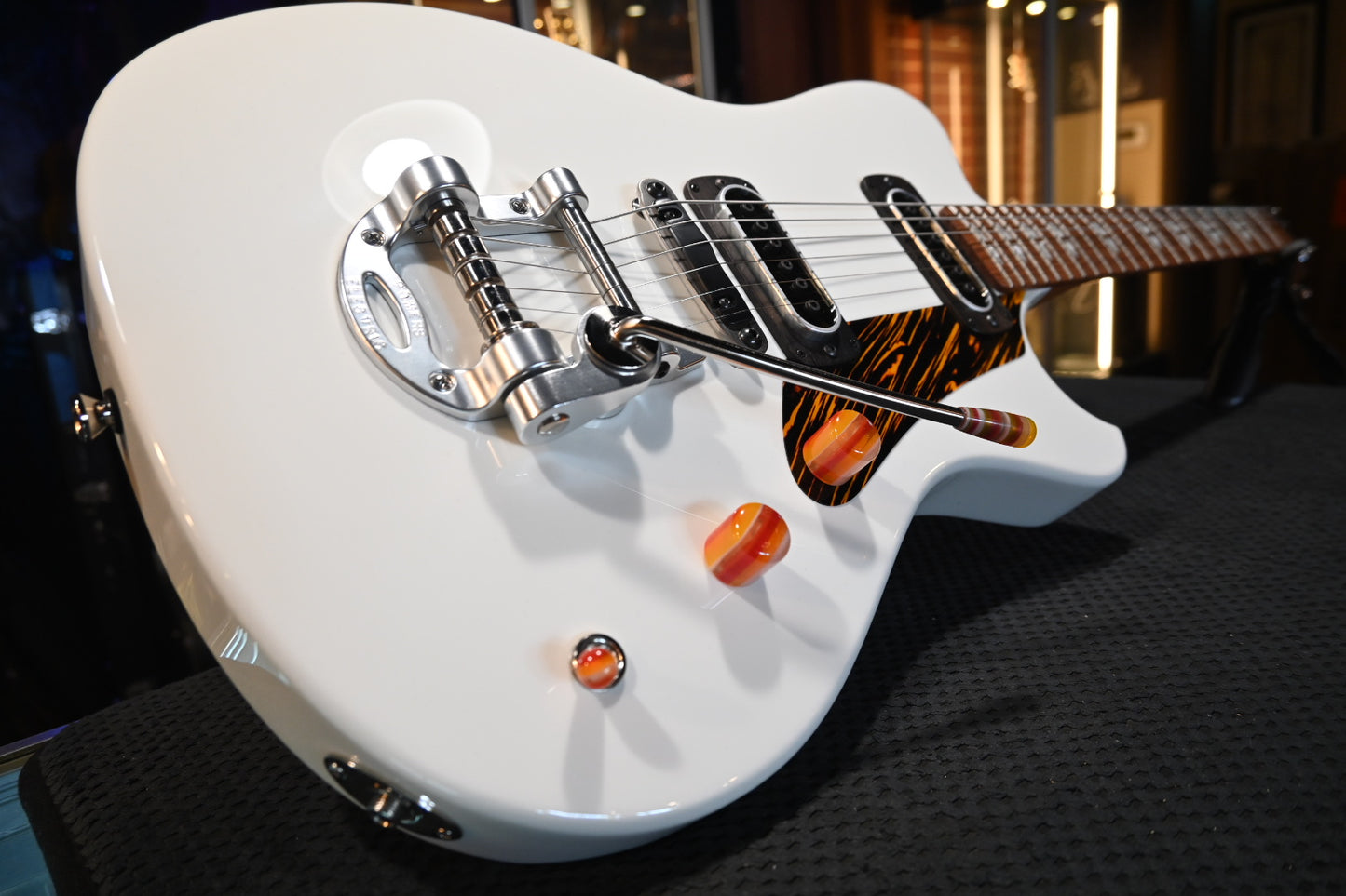 Powers Electric A-Type PF42 - Moonlight White Guitar #A840