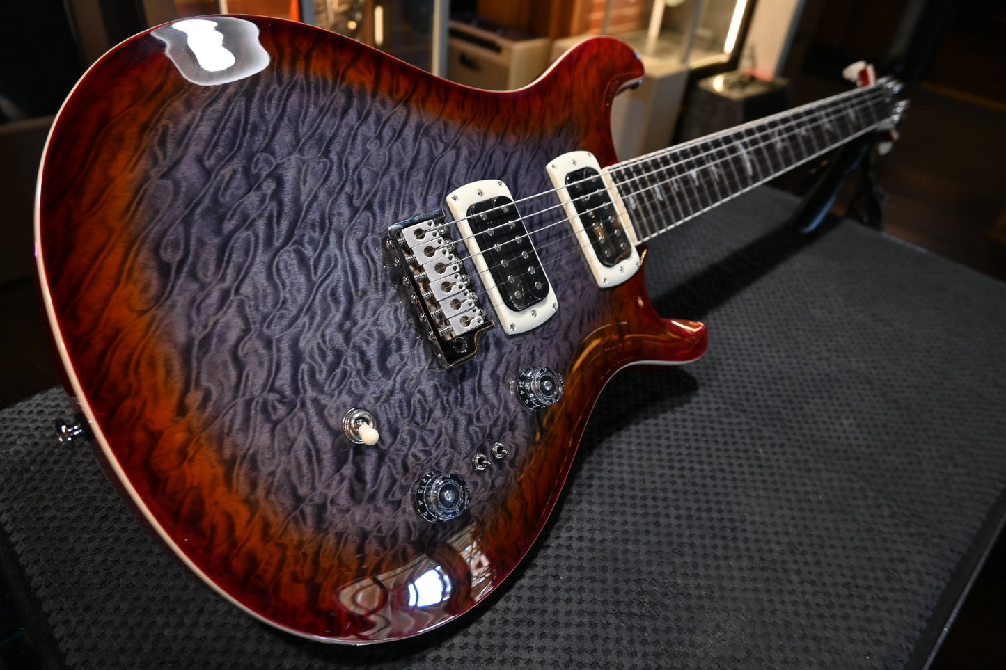PRS SE Custom 24-08 Quilt 1-Piece Veneer - Charcoal Cherry Guitar #5375