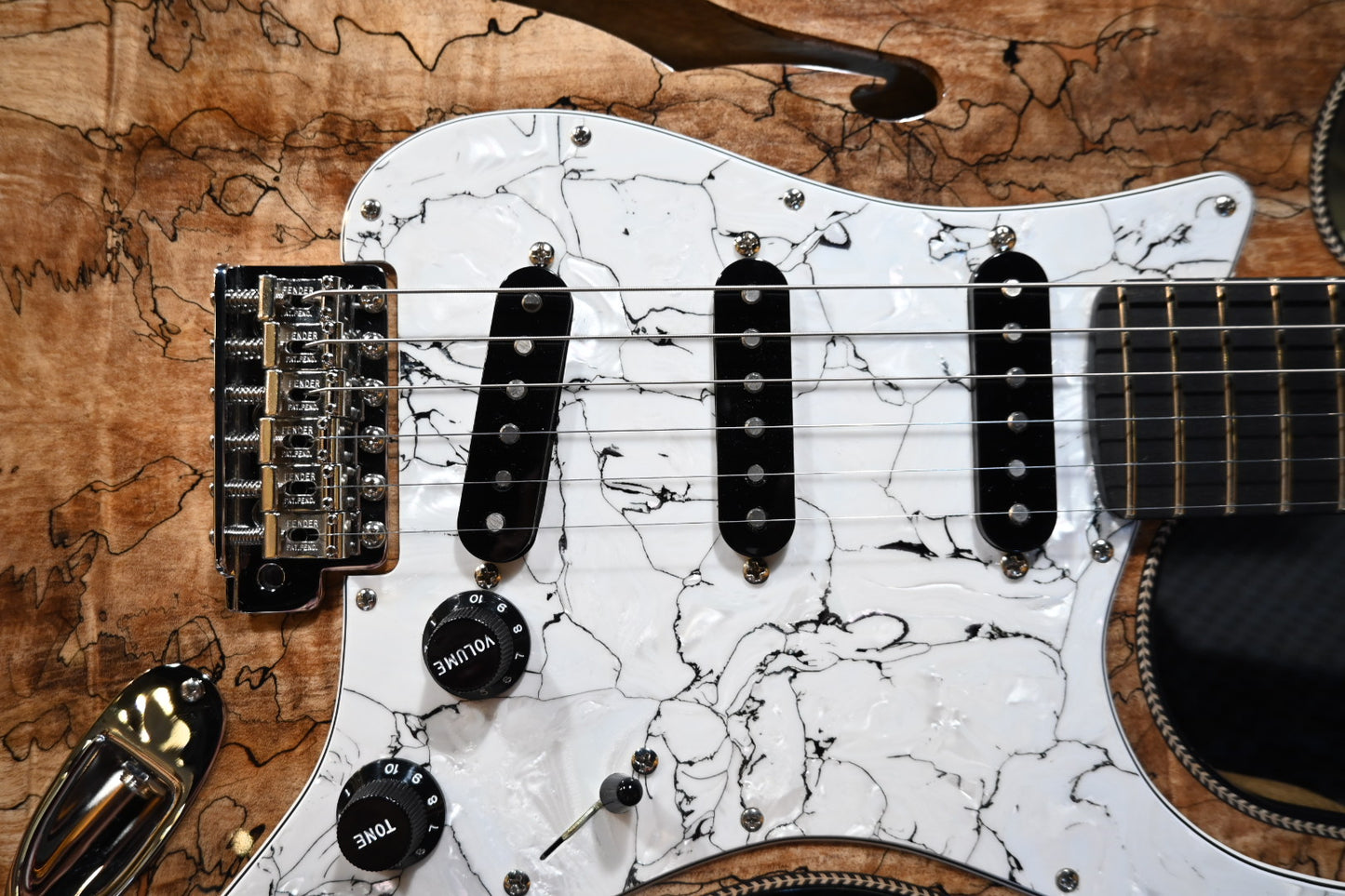 Fender Custom Shop Kyle McMillin Masterbuilt Prestige Stratocaster NOS Spalted Maple - Natural Guitar #1379 - Danville Music