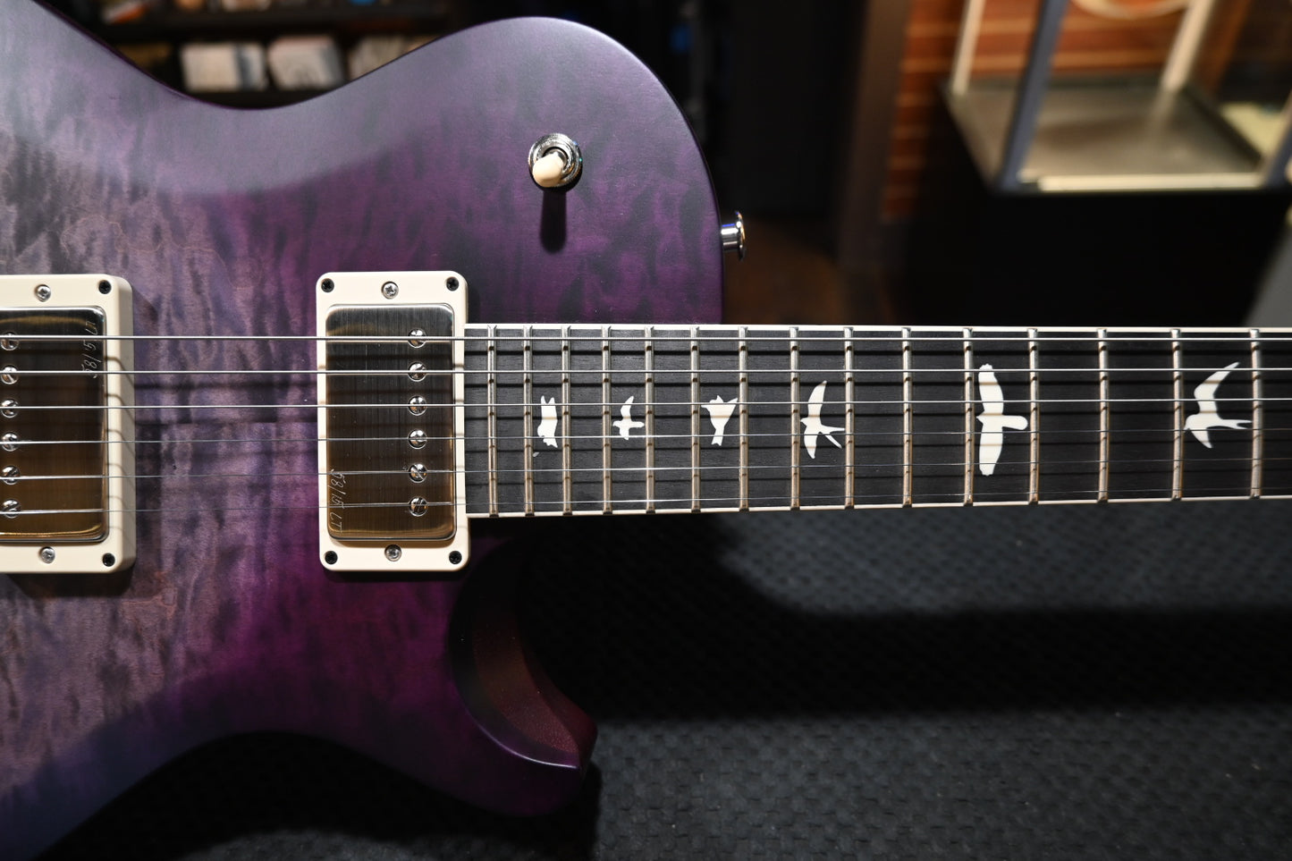 PRS Wood Library S2 McCarty SC 594 Single-Cut Quilt - Faded Gray Black Purple Burst Satin Guitar #9196