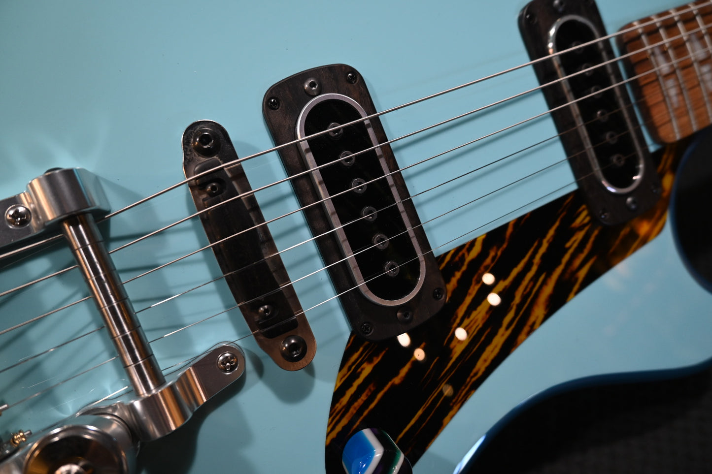 Powers Electric A-Type PF42 CamTail - Larkspur/Oslo Blue Guitar #B274 - Danville Music