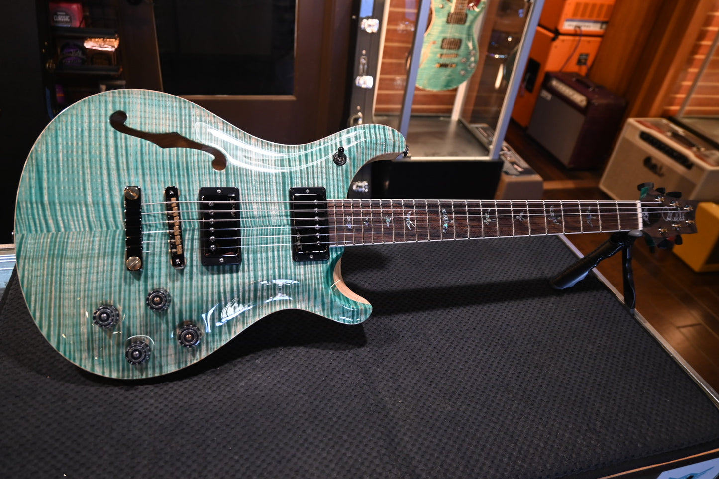 PRS Wood Library McCarty 594 Semi-Hollow Danville Music 35th Anniversary Artist Top - Bahamian Blue Guitar #8201 - Danville Music