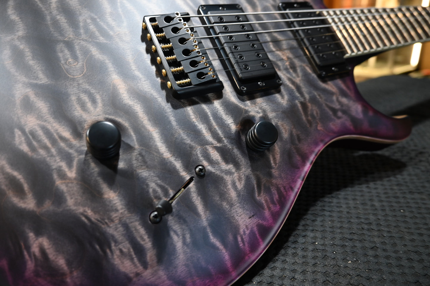 PRS Wood Library Holcomb 10-Top One-Piece Quilt - Charcoal Purple Burst Satin Guitar #2635