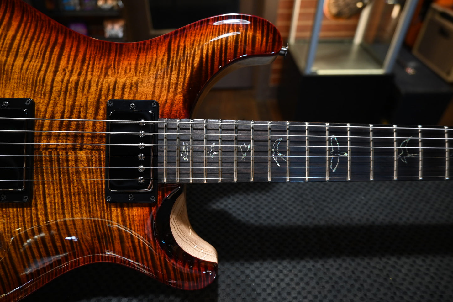 PRS Wood Library DGT 10-Top Ebony - Yellow Tiger Cherry Burst Guitar #2555