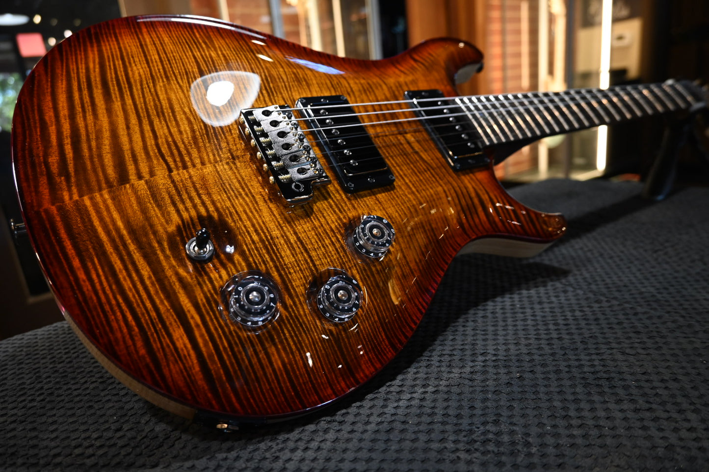 PRS Wood Library DGT 10-Top Ebony - Yellow Tiger Cherry Burst Guitar #2555