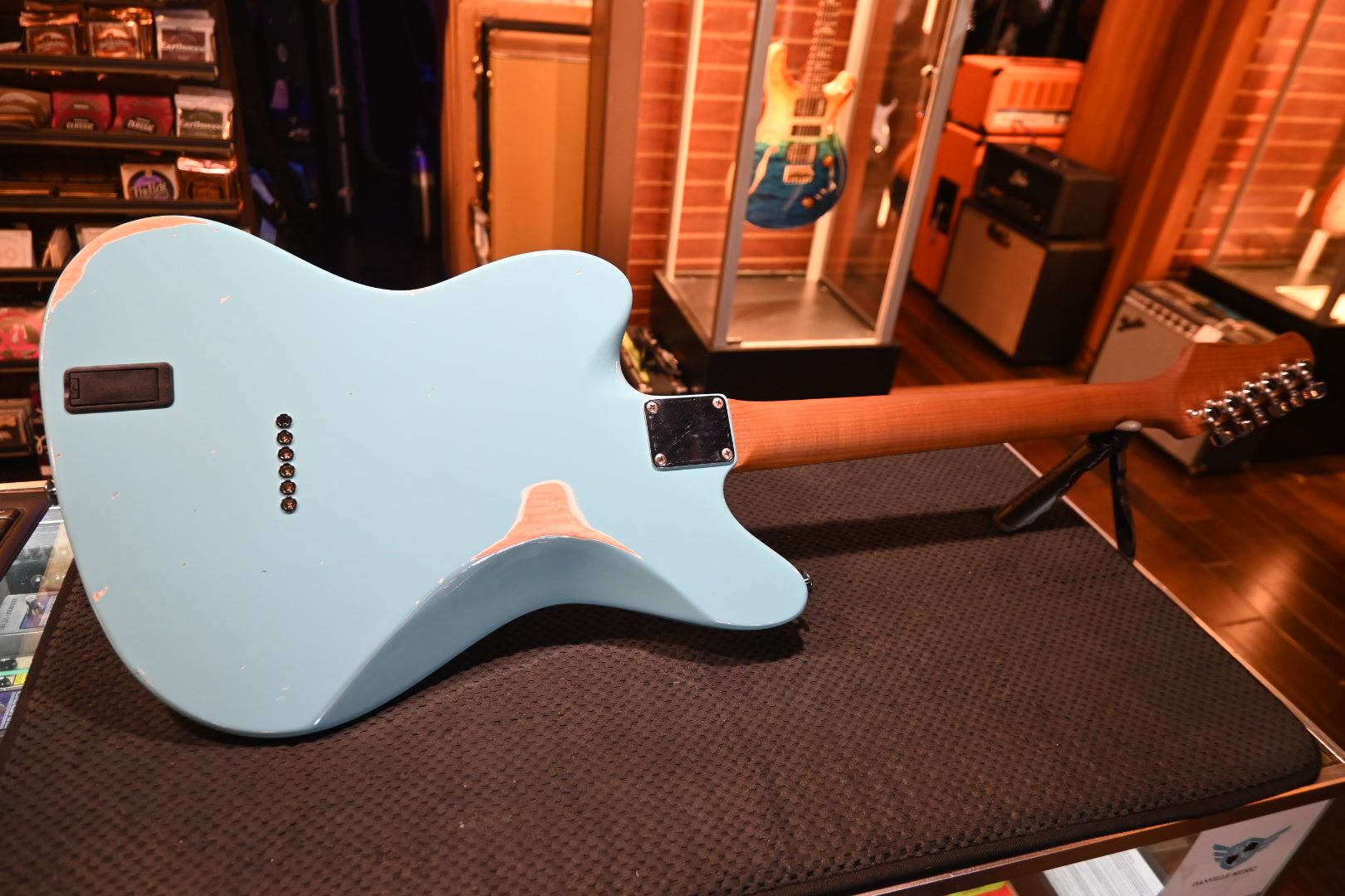 Suhr Custom Classic JM Antique - Daphne Blue Guitar #5075 USED - Danville Music