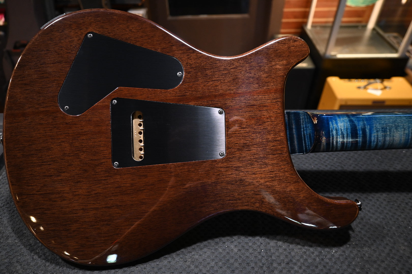 PRS Wood Library Custom 24-08 10-Top DMO Limited - Faded Blue Jean Brown Edge Burst Guitar #3696 - Danville Music