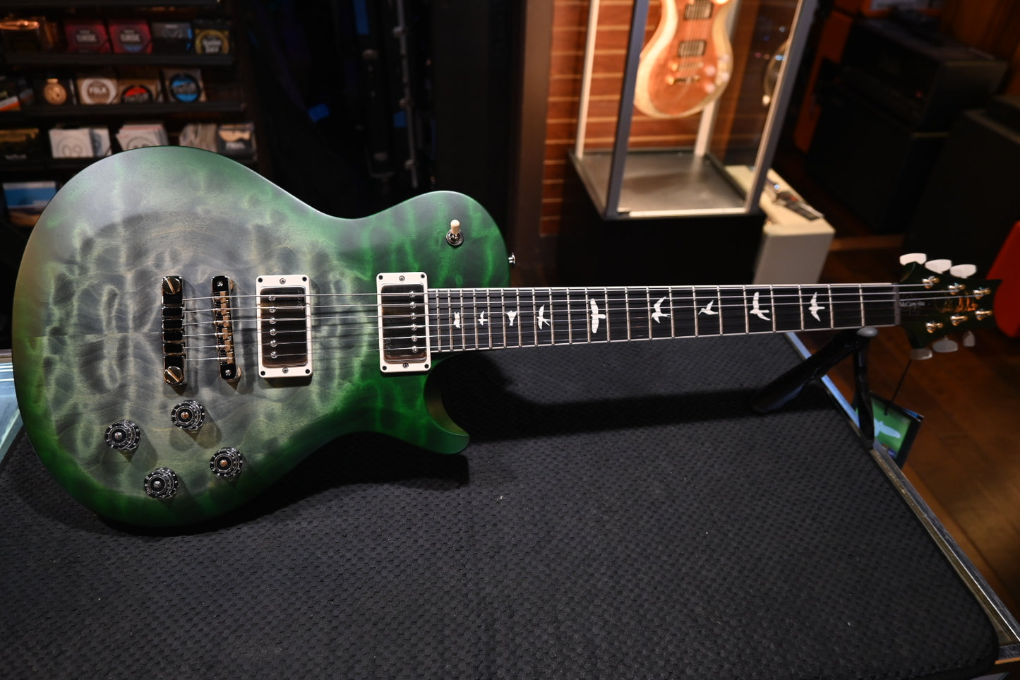 PRS Wood Library S2 McCarty SC 594 Single-Cut Quilt - Faded Gray Black Green Burst Satin Guitar #9908