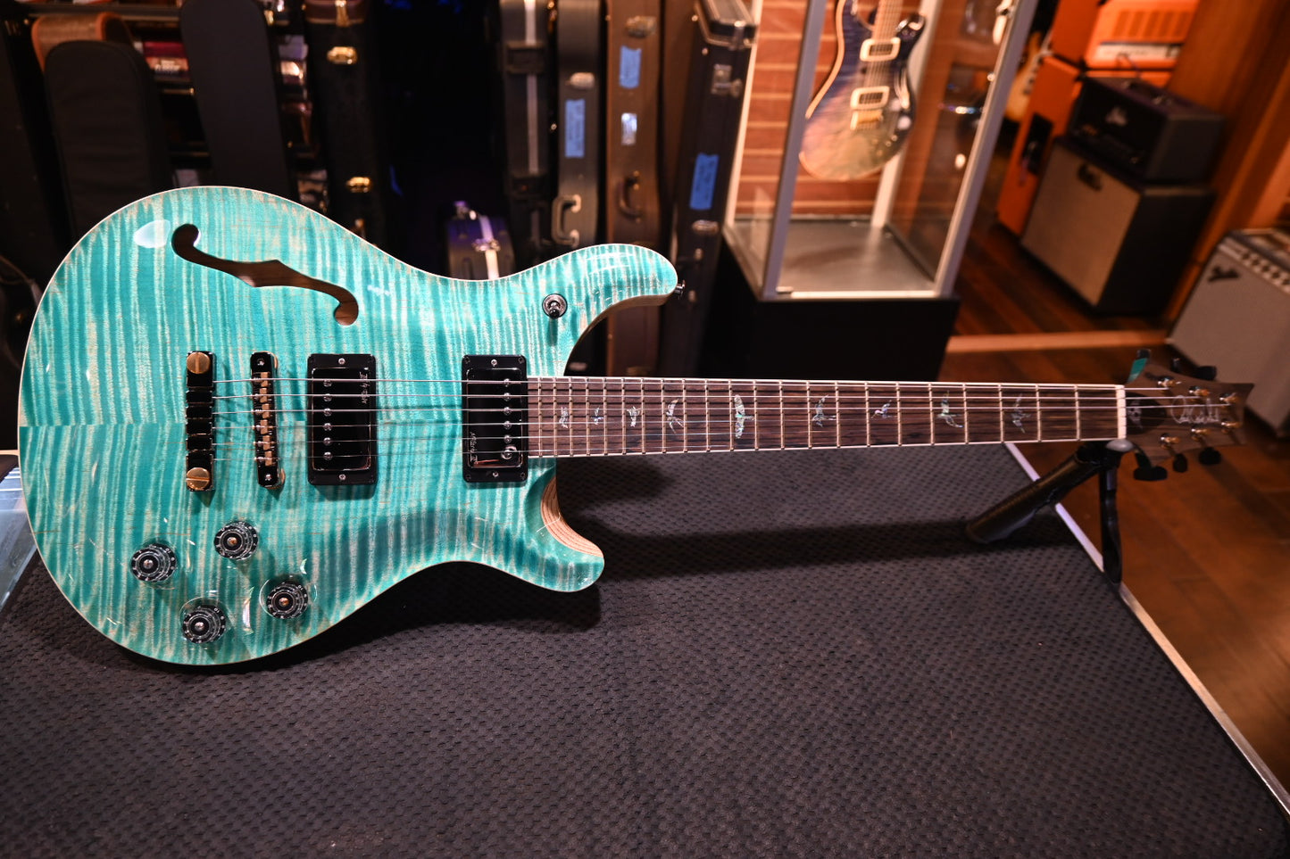 PRS Wood Library McCarty 594 Semi-Hollow Danville Music 35th Anniversary Artist Top - Bahamian Blue Guitar #8197
