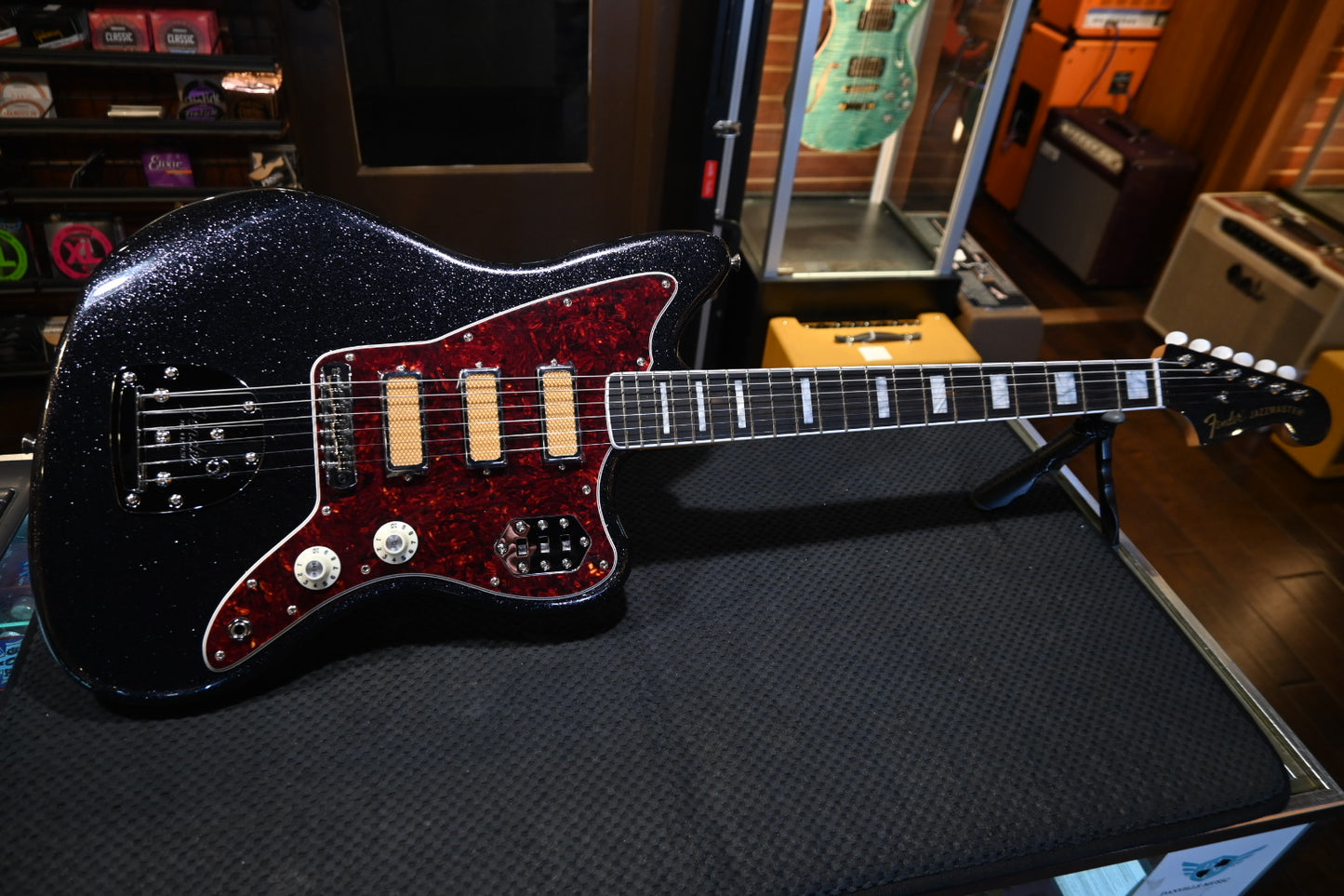Fender LTD Foil Jazzmaster - Black Sparkle Guitar #6610 - Danville Music