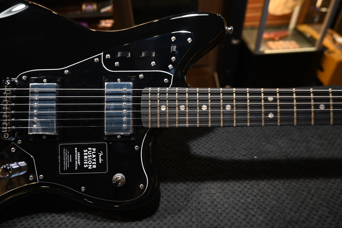 Fender Limited Edition Player Fusion Jaguar Baritone Special - Black Guitar #7311