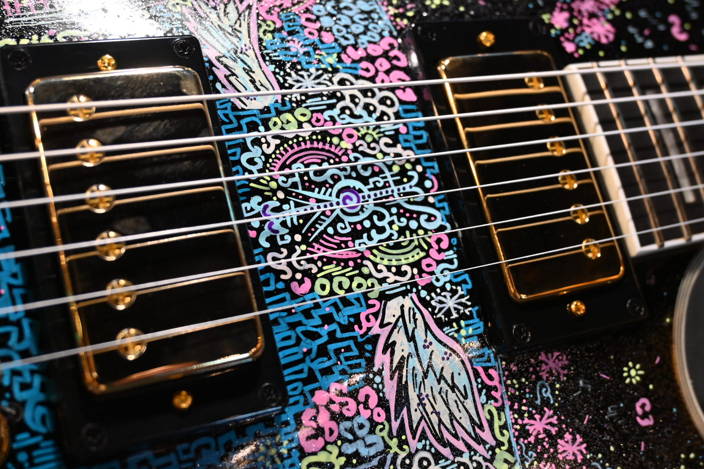 Epiphone Les Paul Custom Danville Music X Rosati “Unicorn Sparkle” Edition - Ebony Guitar #3353