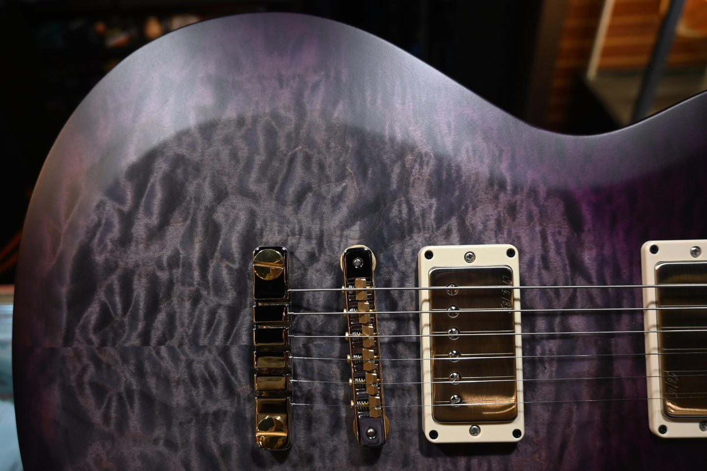 PRS Wood Library S2 McCarty SC 594 Single-Cut Quilt - Faded Gray Black Purple Burst Satin Guitar #9196