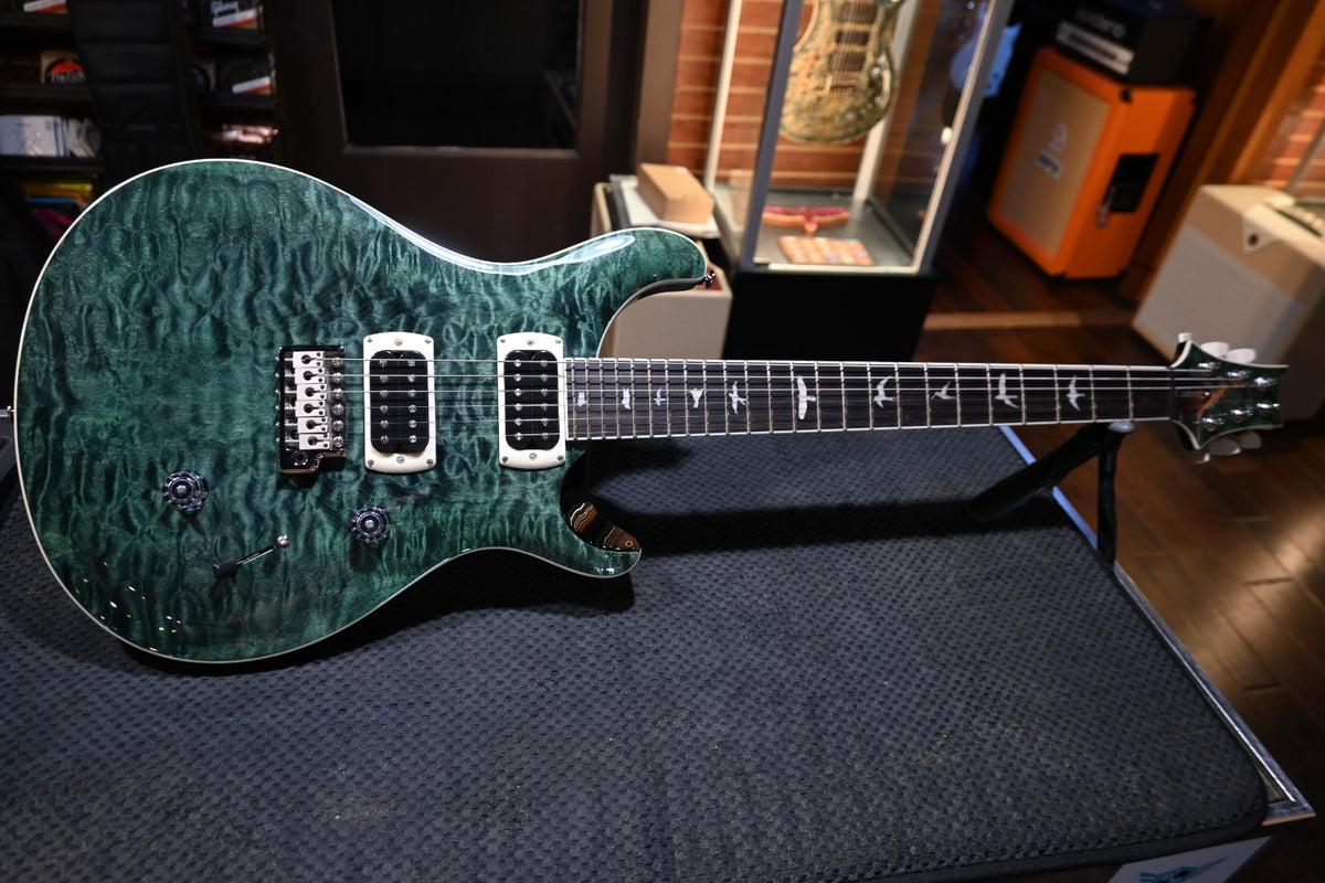 PRS SE Custom 24 Quilt - Teal Black Guitar #3352