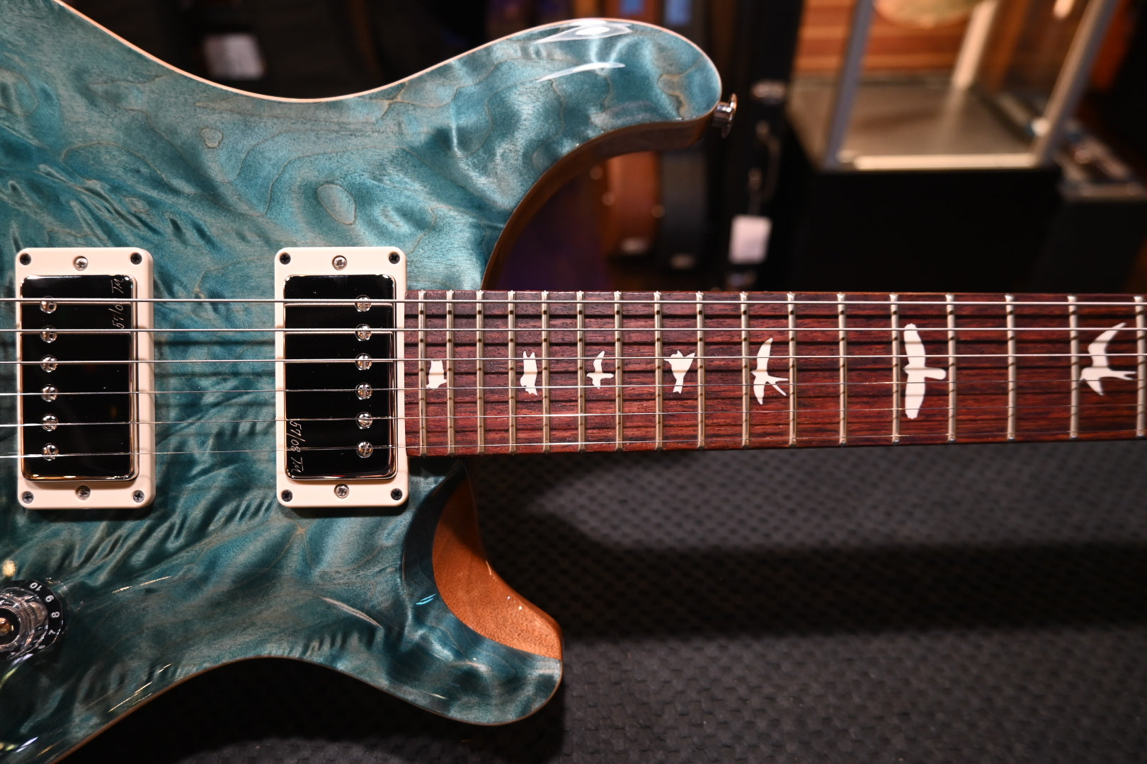 PRS Wood Library CE 24 Angel Step Quilt - Blue Crab Blue Guitar #0429 - Danville Music