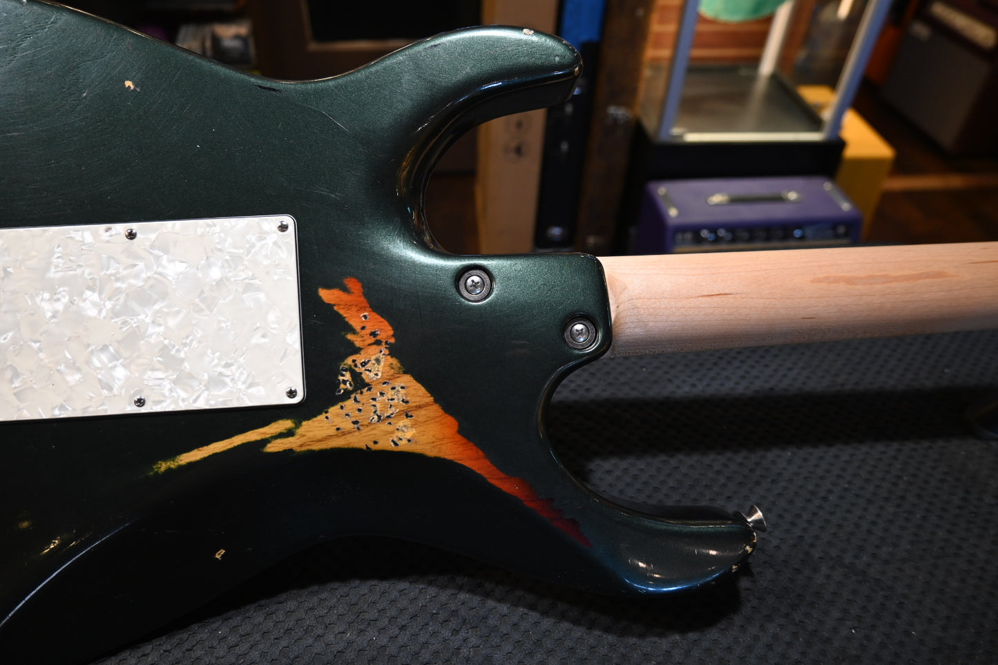 Tom Anderson Guardian Angel Player In-Distress - Bullit Green over 3-Color Burst Guitar #725P