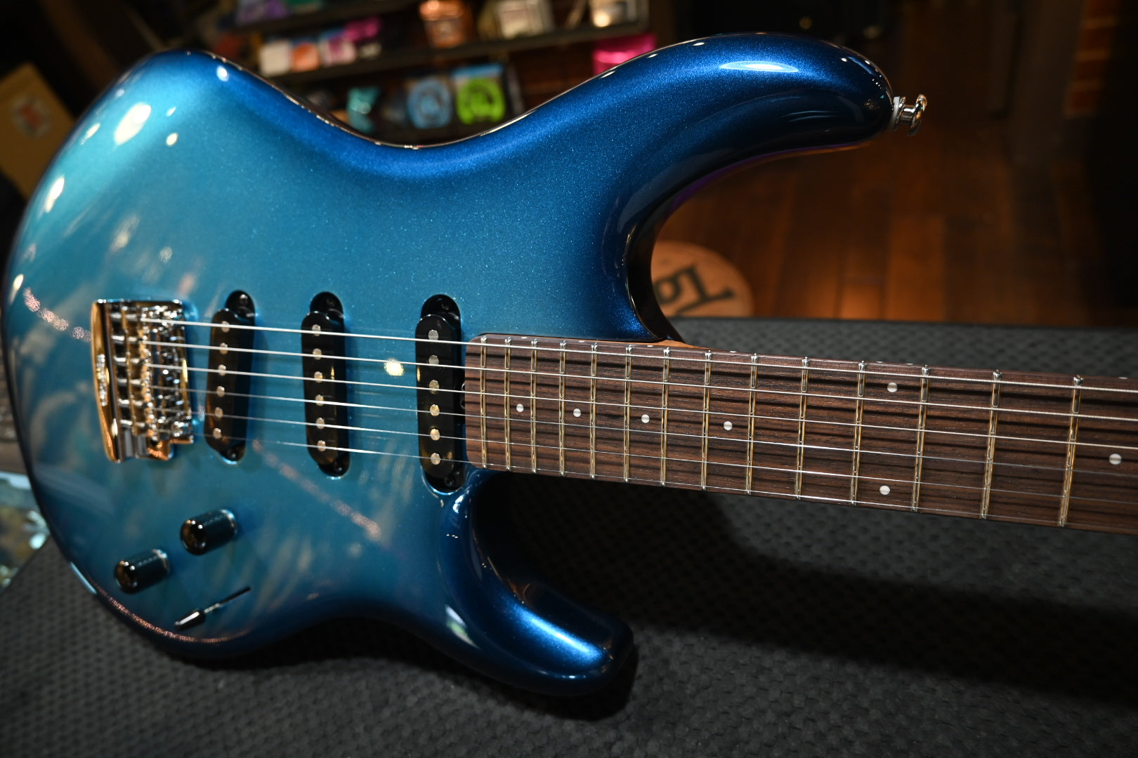 Music Man Luke 4 SSS - Blue Diesel Guitar #4659 - Danville Music