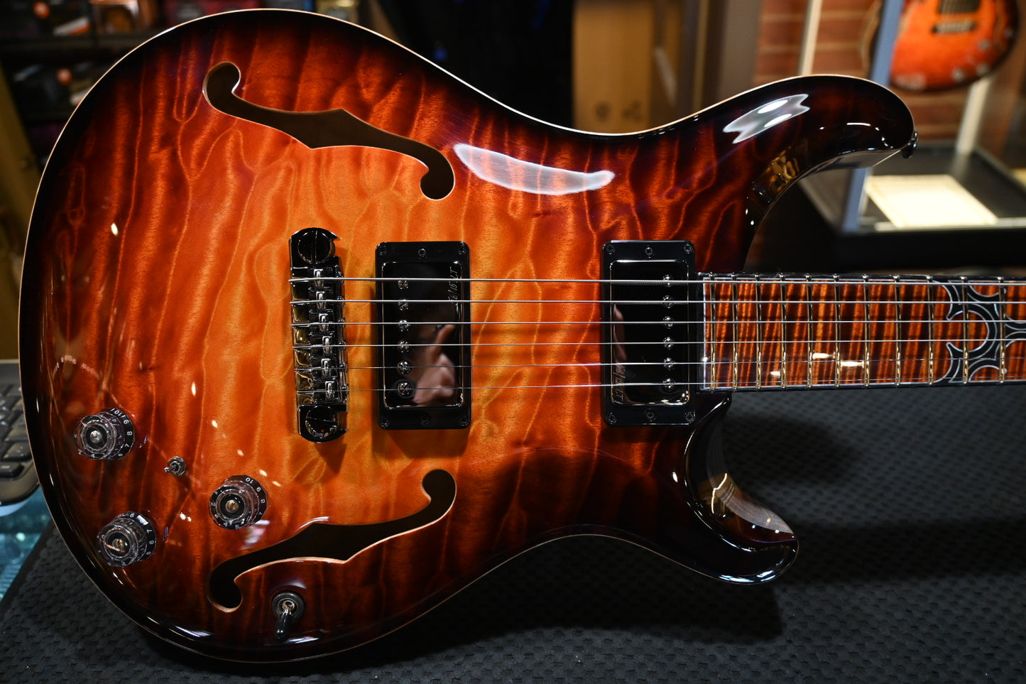 PRS Private Stock Hollowbody II Piezo Gothic - Electric Tiger Glow Guitar #10569 - Danville Music