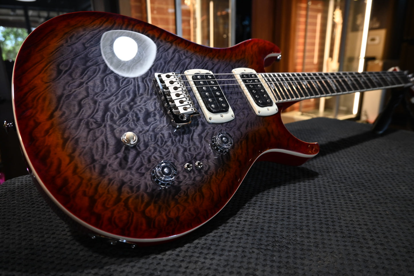 PRS SE Custom 24-08 Quilt 1-Piece Veneer - Charcoal Cherry Guitar #5375