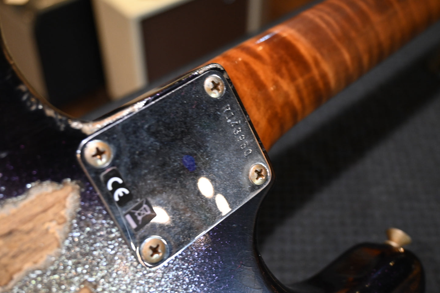 Fender Custom Shop 1959 Stratocaster Heavy Relic - Black Burst on Silver Sparkle Guitar #3950 - Danville Music
