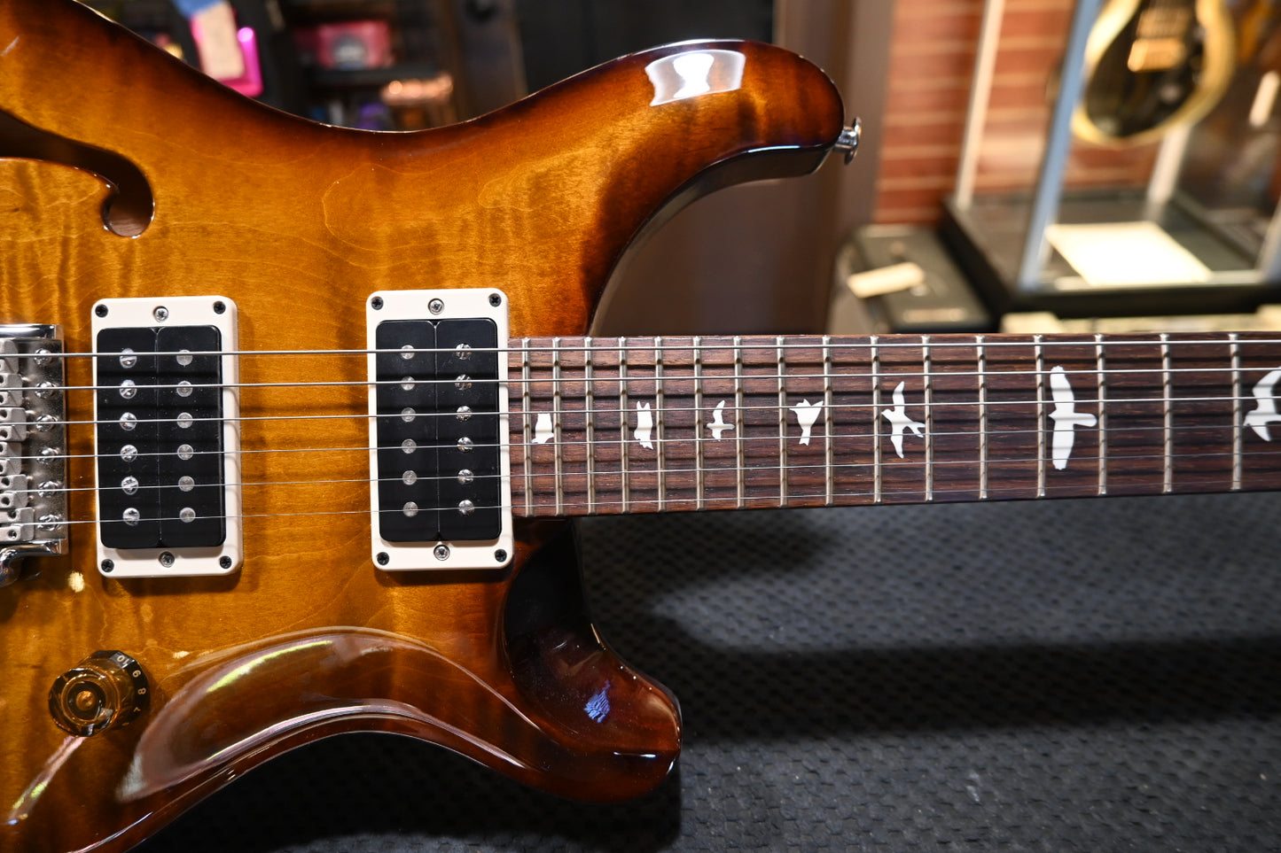 PRS CE 24 Semi-Hollow 2024 - Black Amber Guitar #7486 - Danville Music