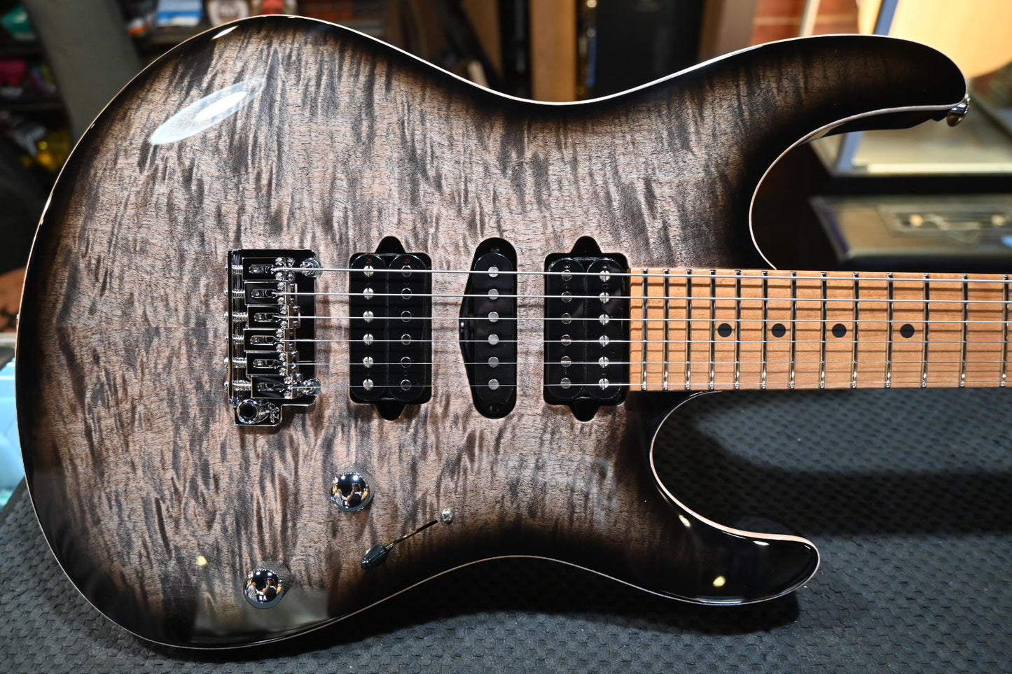 Suhr Modern Plus Roasted Maple - Trans Charcoal Burst Guitar #0468