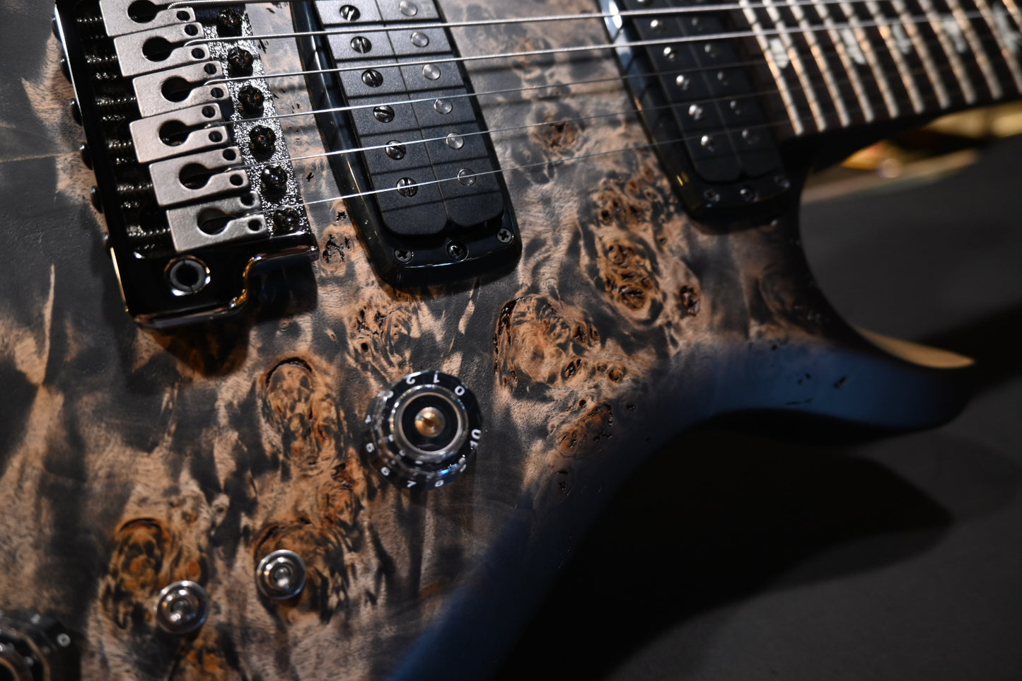 PRS Wood Library S2 Custom 24-08 Poplar Burl Limited Edition - Charcoal Burst Guitar #8749