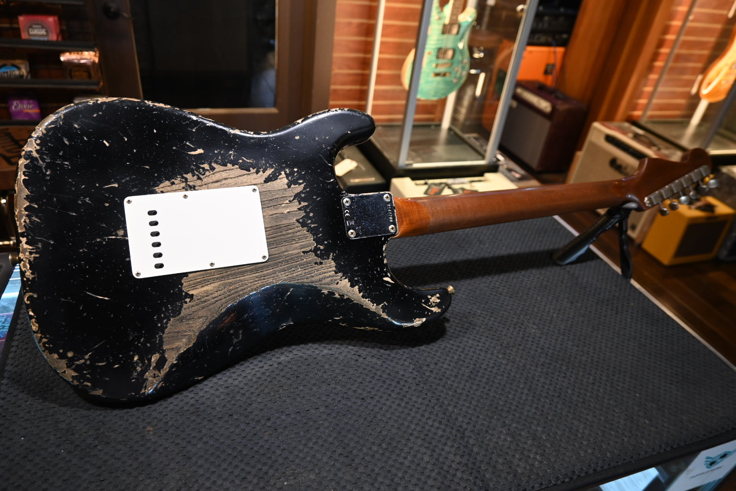 Fender Custom Shop 1965 Stratocaster Super Heavy Relic - Aged Black Guitar #7288 - Danville Music