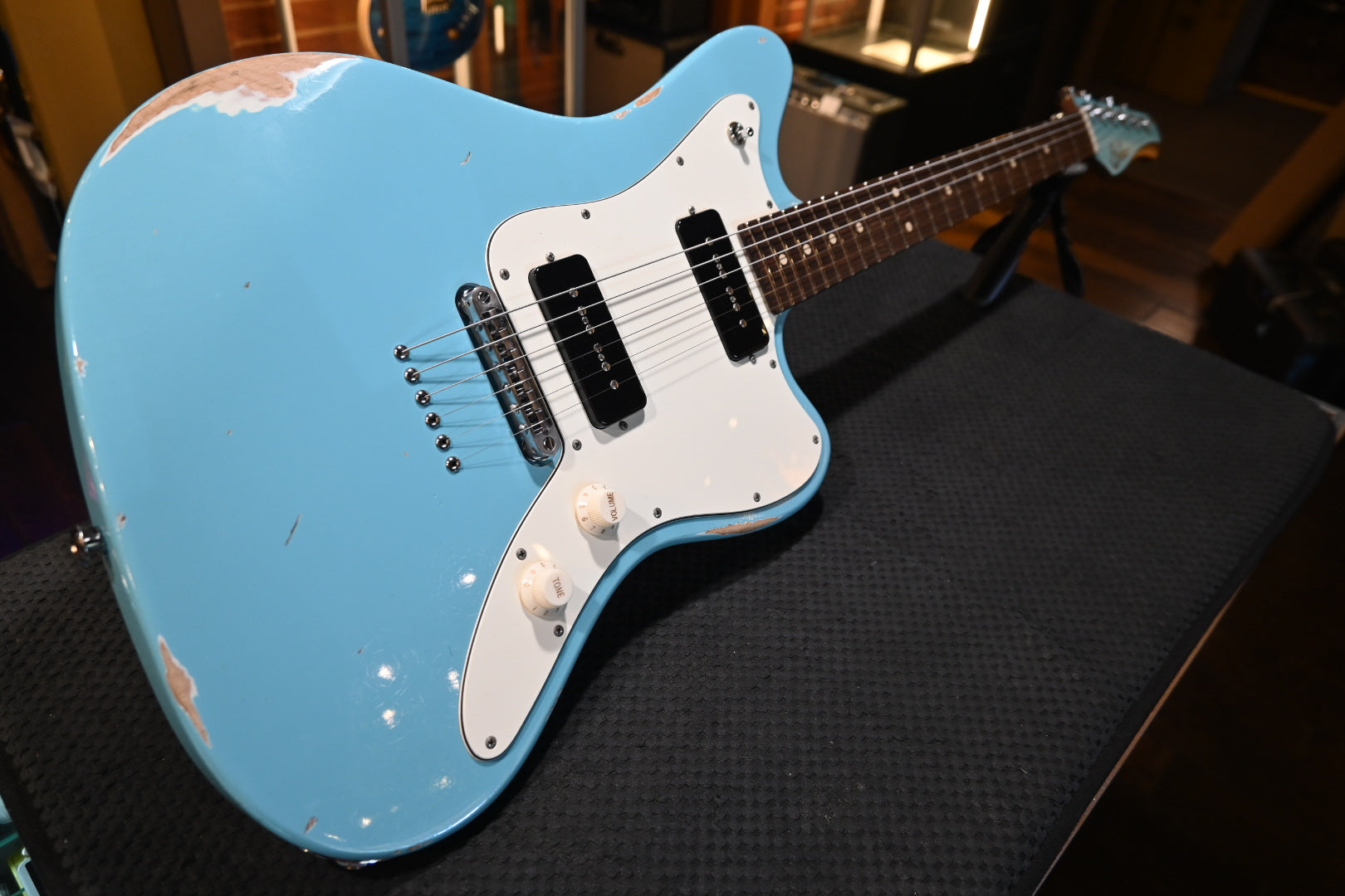 Suhr Custom Classic JM Antique - Daphne Blue Guitar #5075 USED - Danville Music