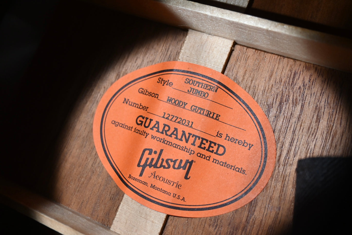 Gibson Wood Guthrie Southern Jumbo 2012 - Vintage Sunburst Guitar #2031