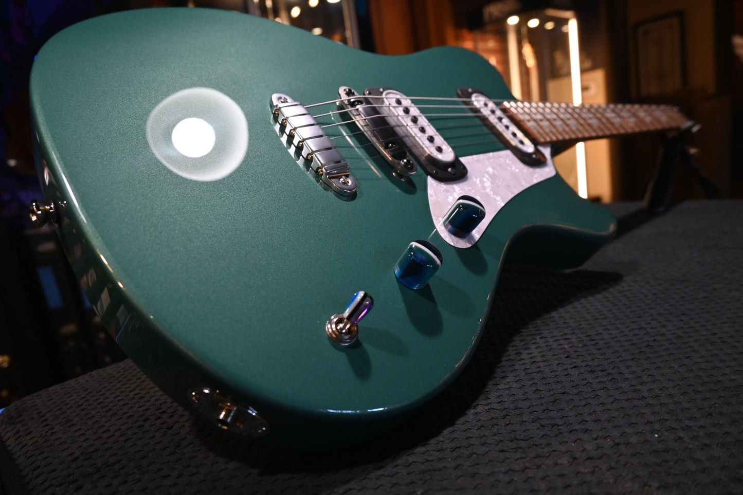 Powers Electric A-Type PF42 Hard Tail - Silver Jade Guitar #A702