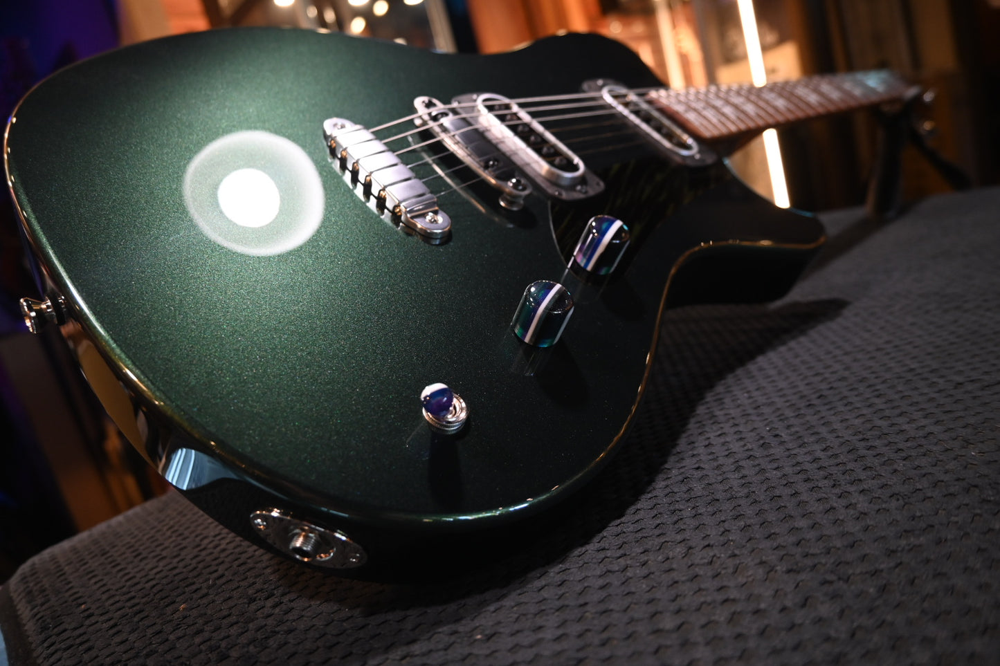Powers Electric A-Type PF42 Hard Tail - Dark British Racing Green Guitar #B002 - Danville Music