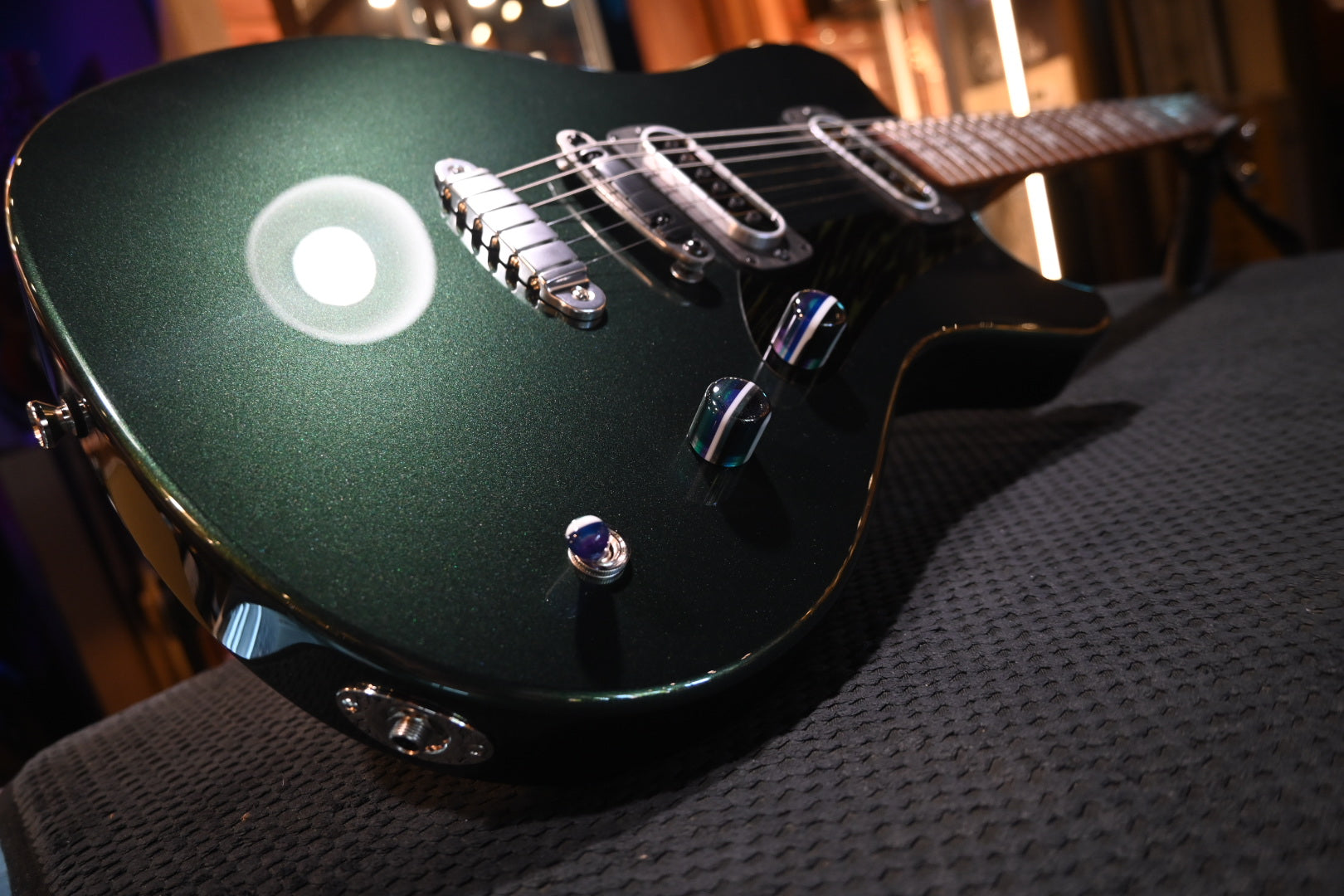 Powers Electric A-Type PF42 Hard Tail - Dark British Racing Green Guitar #B002 - Danville Music