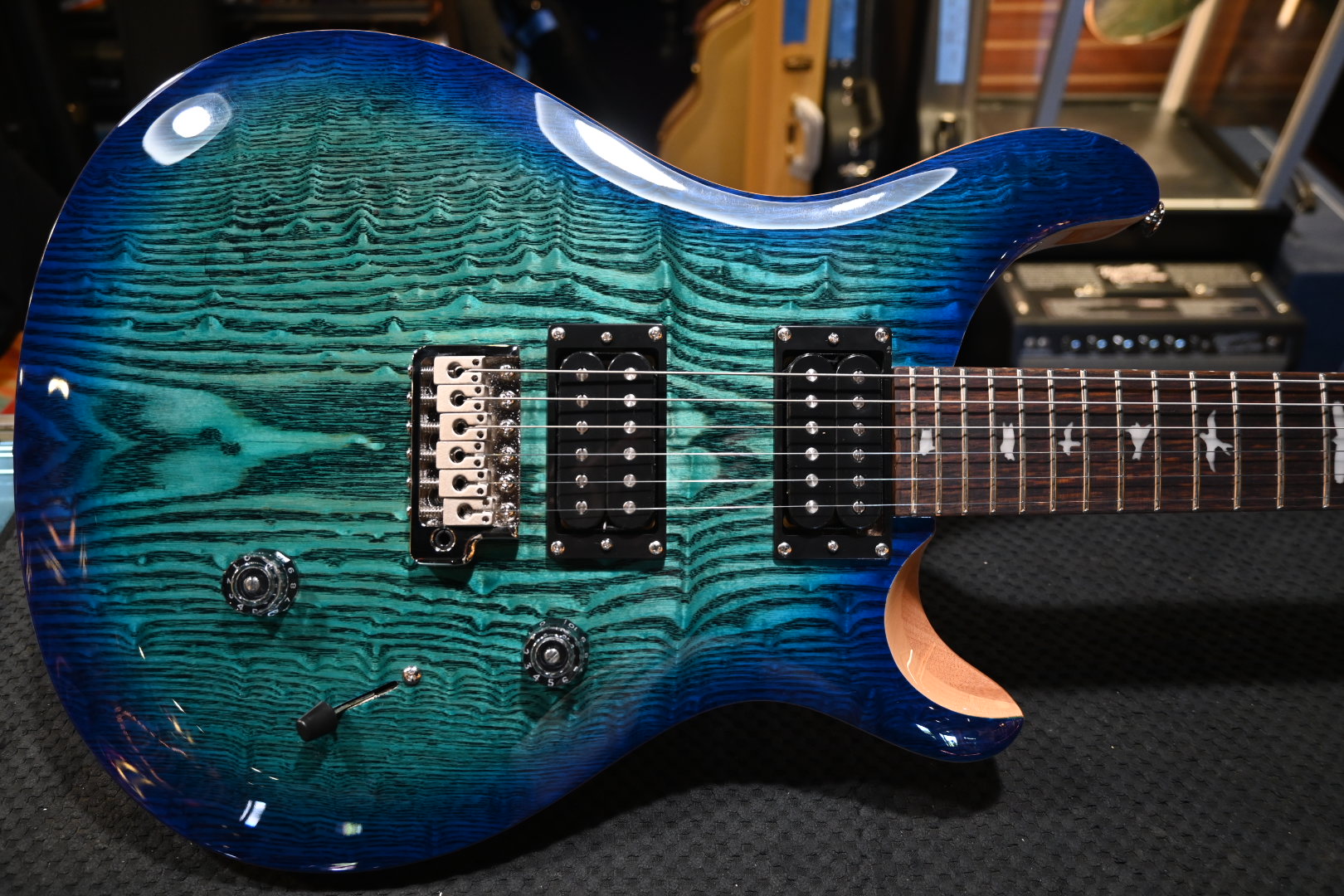 PRS SE “Exotic” Custom 24 Swamp Ash Limited - Lake Blue Guitar #3776 - Danville Music