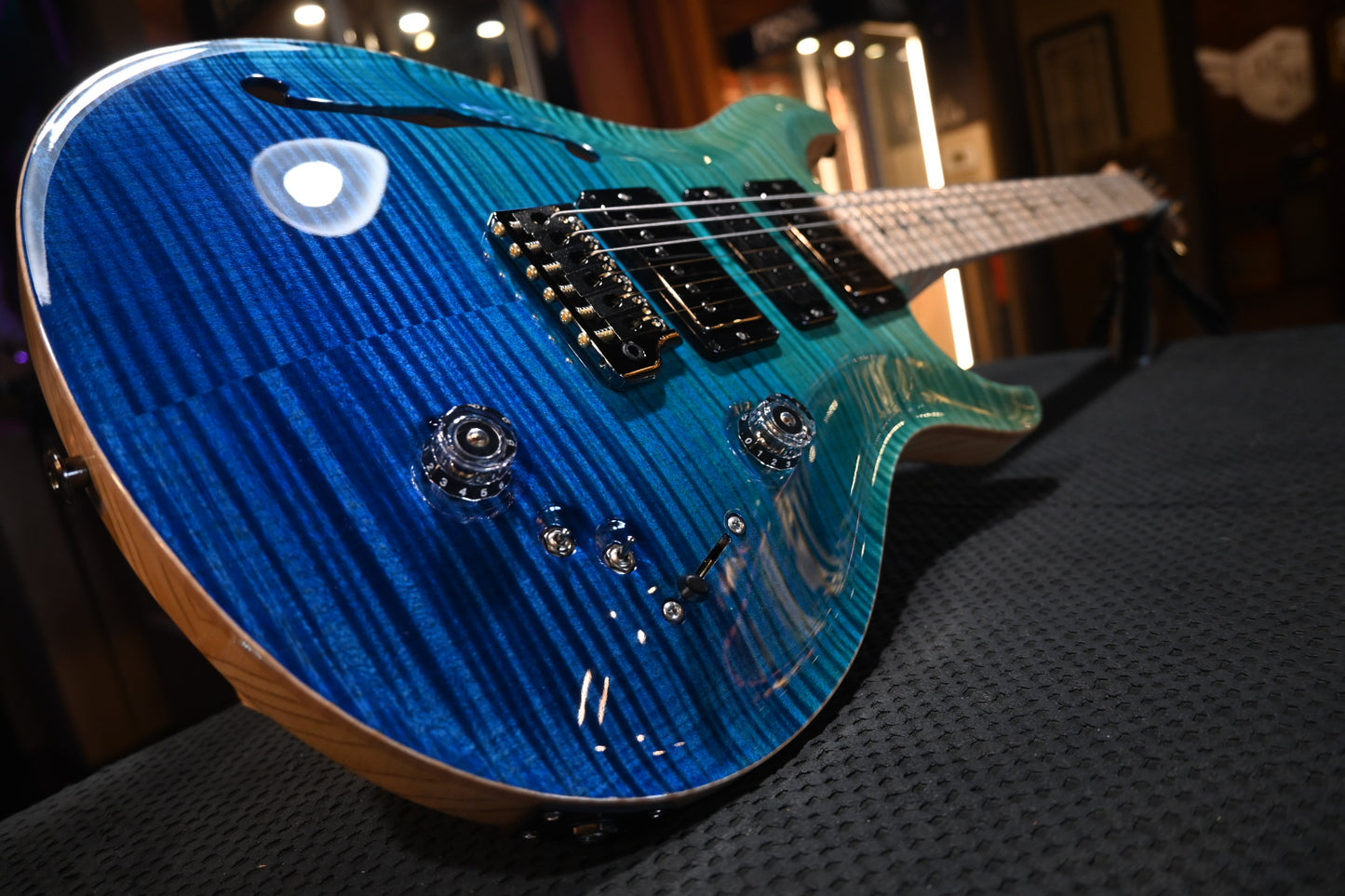 PRS Wood Library Special Semi-Hollow 10-Top Swamp Ash - Blue Fade Guitar #3308 - Danville Music
