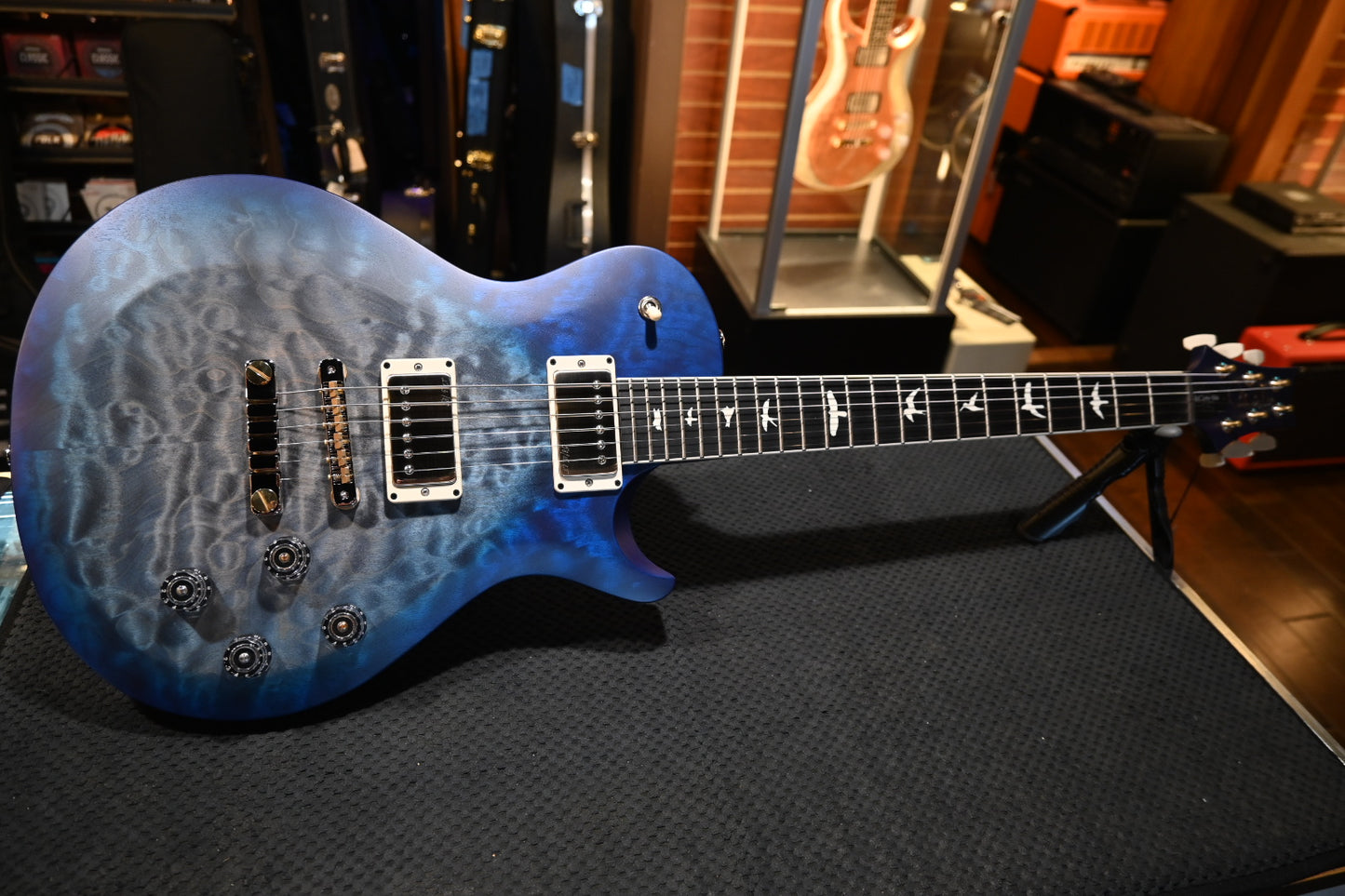 PRS Wood Library S2 McCarty SC 594 Single-Cut Quilt - Faded Gray Black Blue Burst Guitar #8896